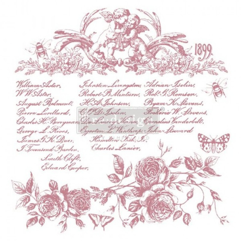 Redesign 3 tlg. Silikon Stempel - Vintage script - Angel - floral