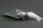 Preview: Baumschmuck Vogel Glas mit Clip silber weiß