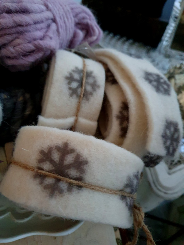 Deko Filzband Schneeflocke Winterdeko