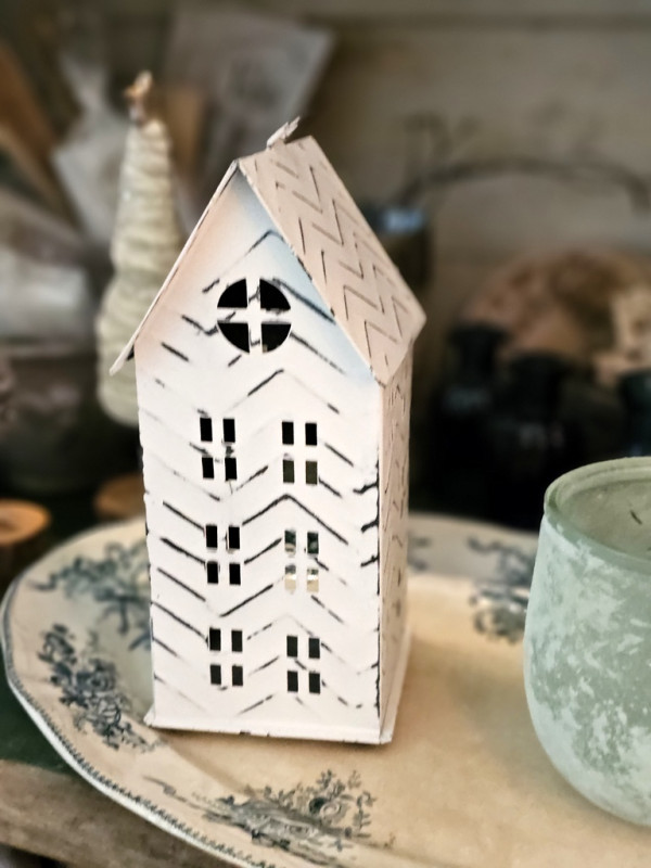 Preview: Metall Deko Haus white home