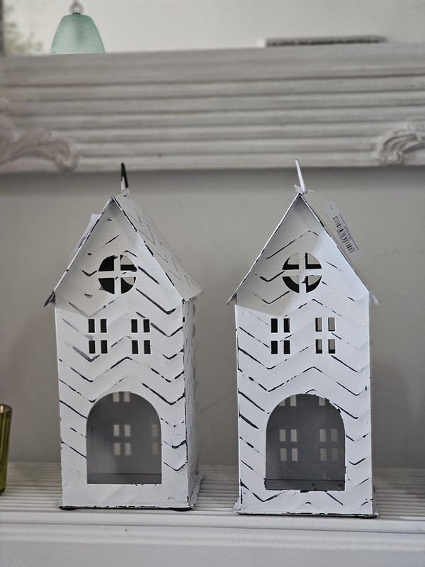 Preview: Metall Deko Haus white home