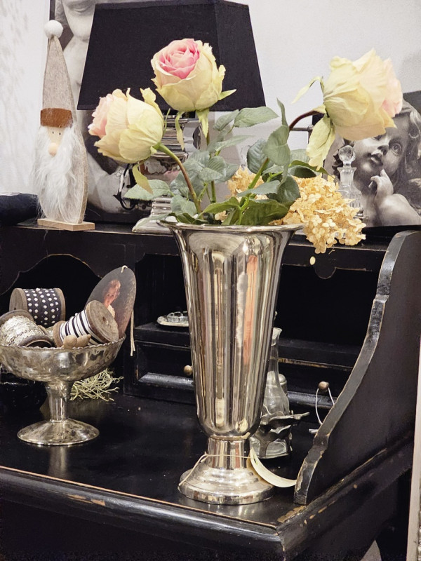 Vase ALU silber Blumenvase 31cm