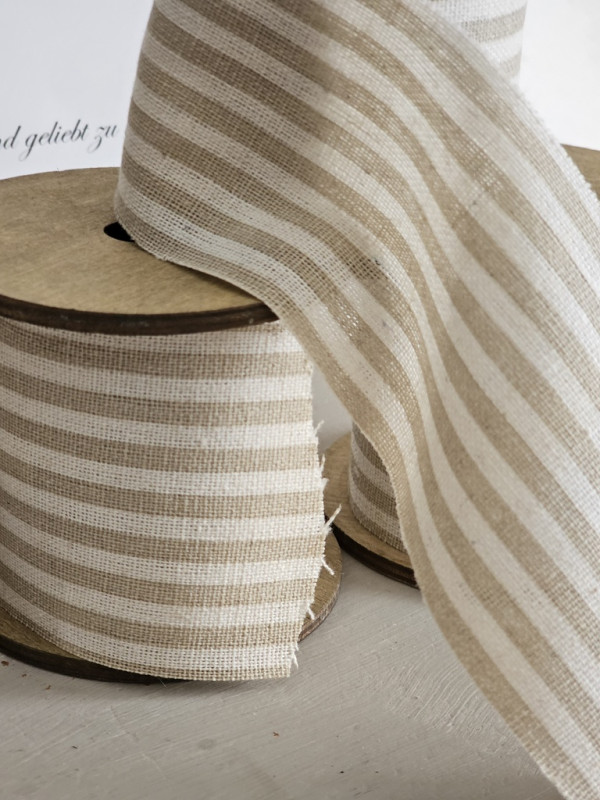 Preview: breites-baumwollband-natur-beige-gestreift