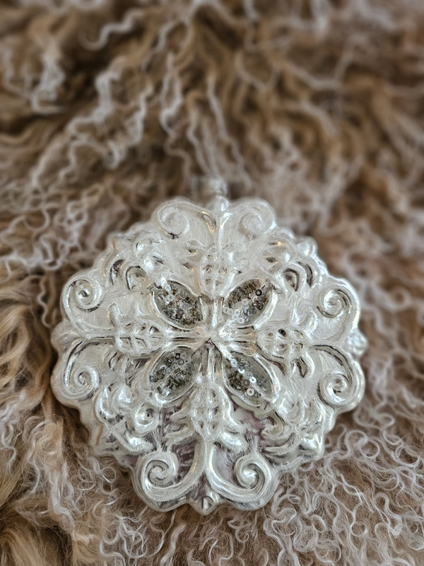 Preview: Weihnachtsschmuck Glasornament Baumbehang silberglimmer