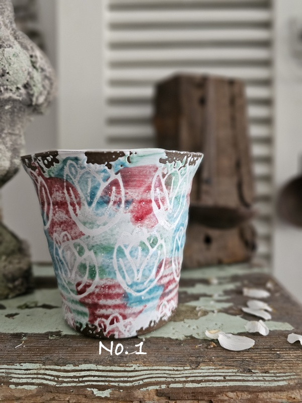 Preview: Blumentopf Übertopf Keramik Tulpen Blumen