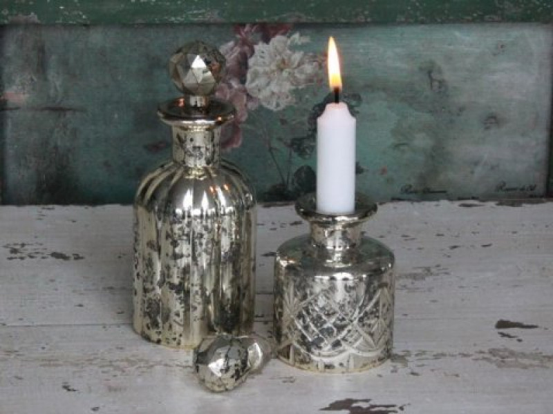 Preview: Flacon Glasflasche Karaffe Bauernsilber