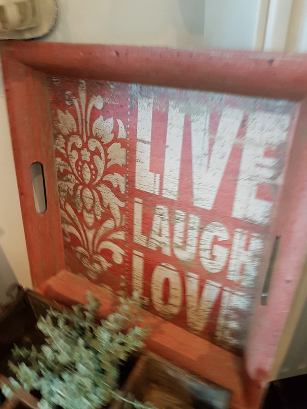 Vintage Tablett live love laugh