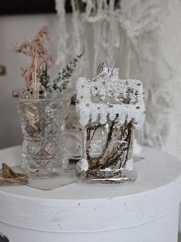 Preview: Winter Glashaus Weihnachtsdeko Baumbehang