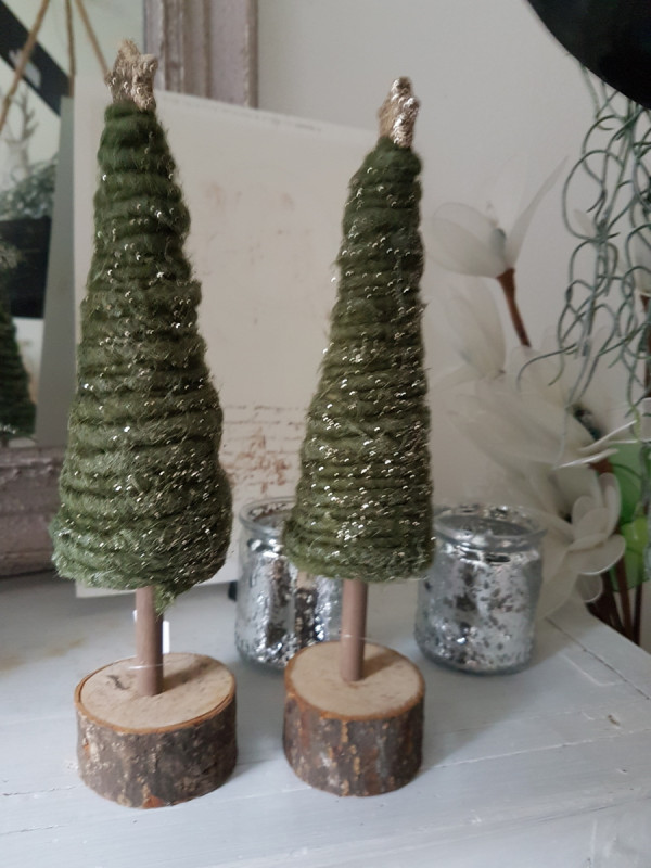 Tannenbaum Filz Wolle Holz grün