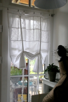 GARDINE Vorhang Rollgardine Baumwolle Vintage weiß 100x160