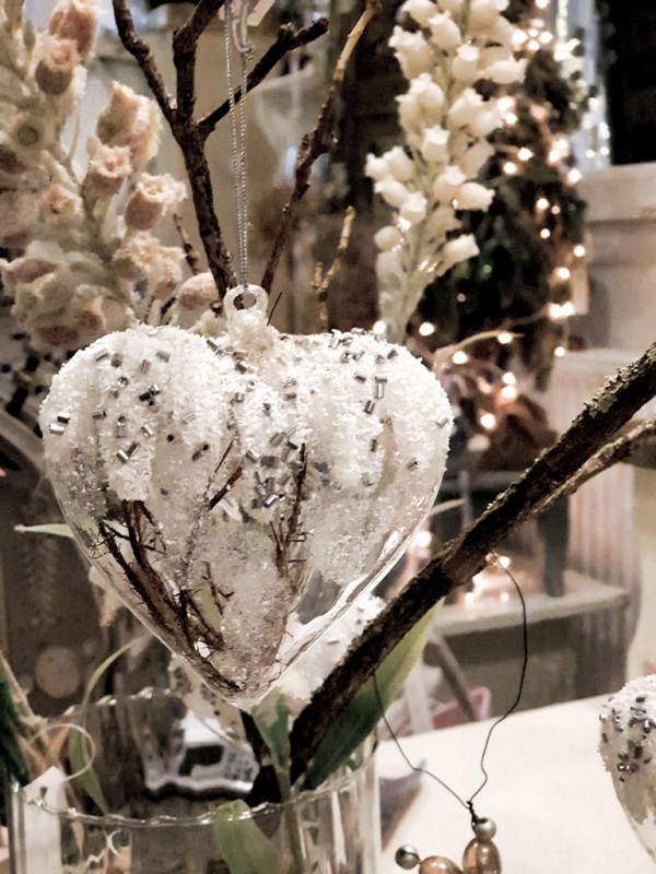 Winter Glasherz Weihnachtsdeko Baumbehang