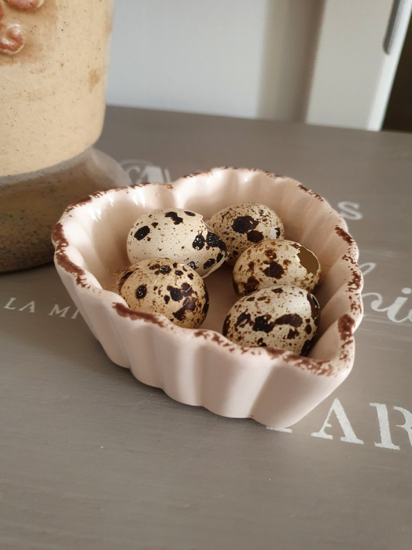 Preview: Schale Herz Keramik Vintage zartrosa