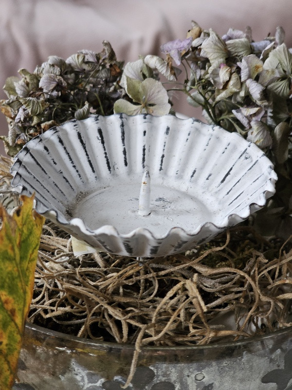 Preview: Kerzenstecker Kerzenhalter Metall white