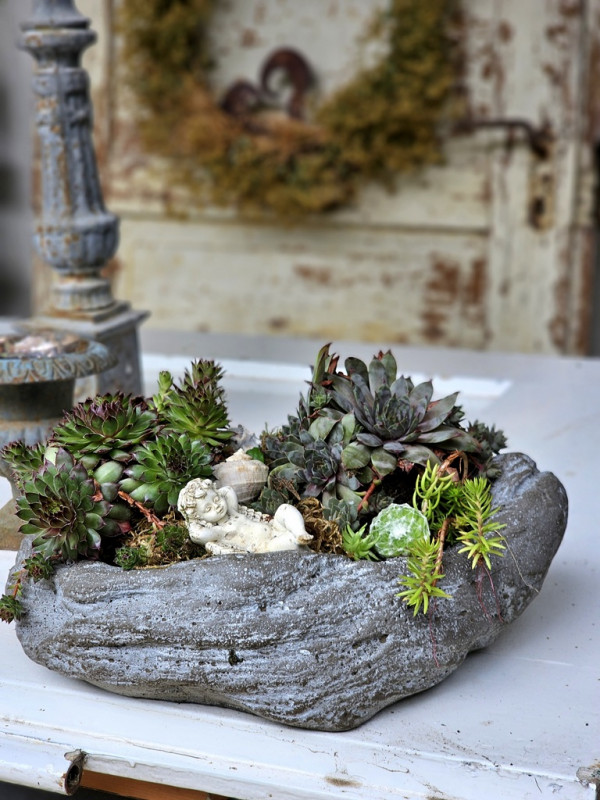 Stein Schale zum Bepflanzen