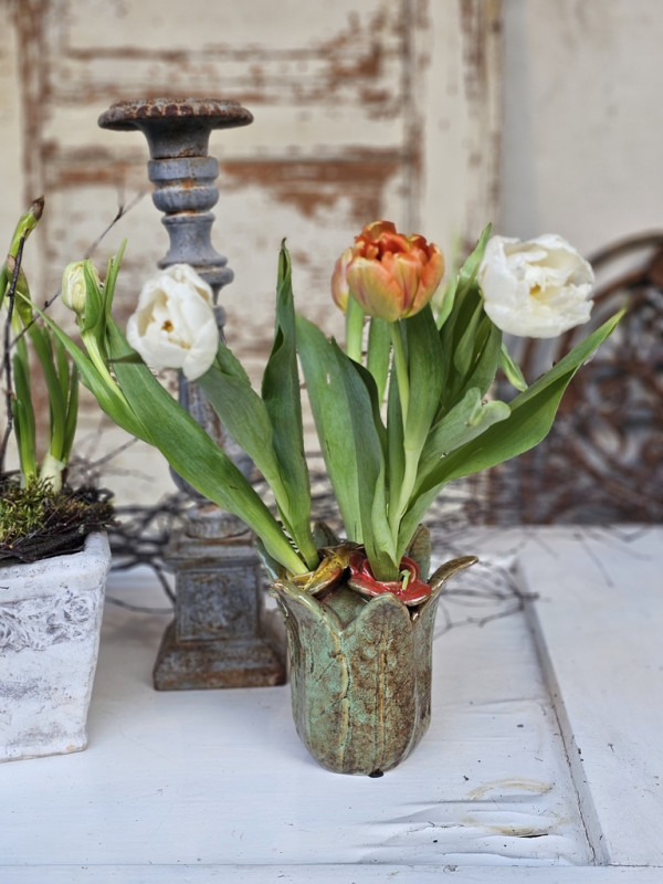 Tulpen Vase Keramik Lasur