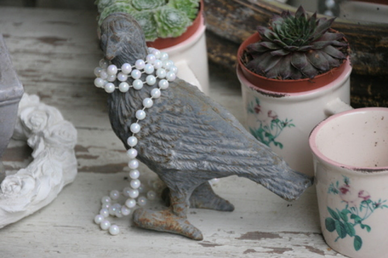 Preview: Vogel Eisen Guss Garten Deko