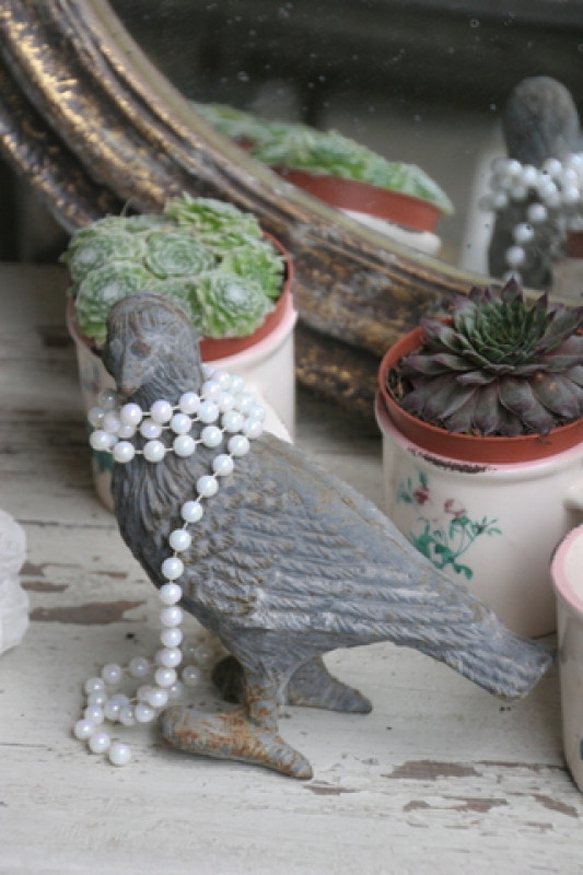 Preview: Vogel Eisen Guss Garten Deko