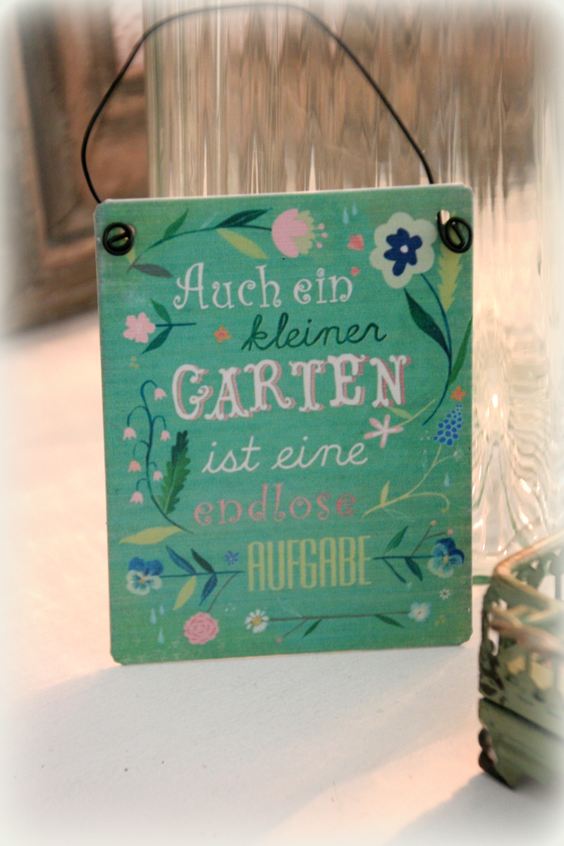 Nimm dir Zeit zu Gärtnern Dekoration für den Garten Zaun Hütte Schild Nostalgie Vintage Gartenschild für den Gartenzaun Metallschild mit Spruch 
