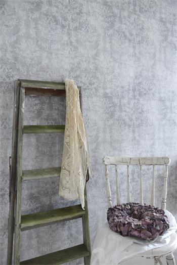 Vintage Tapete Grau Gemustert