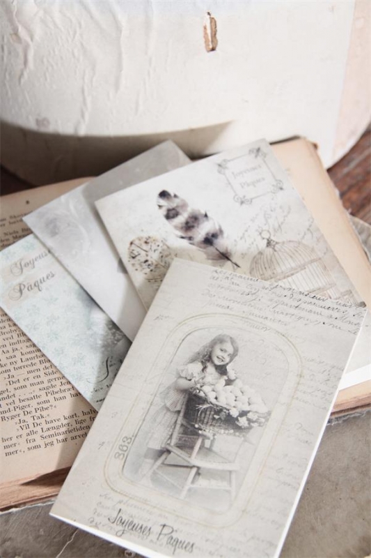 Osterkarte Nostalgie Mädchen Eier Frühling 10x15cm