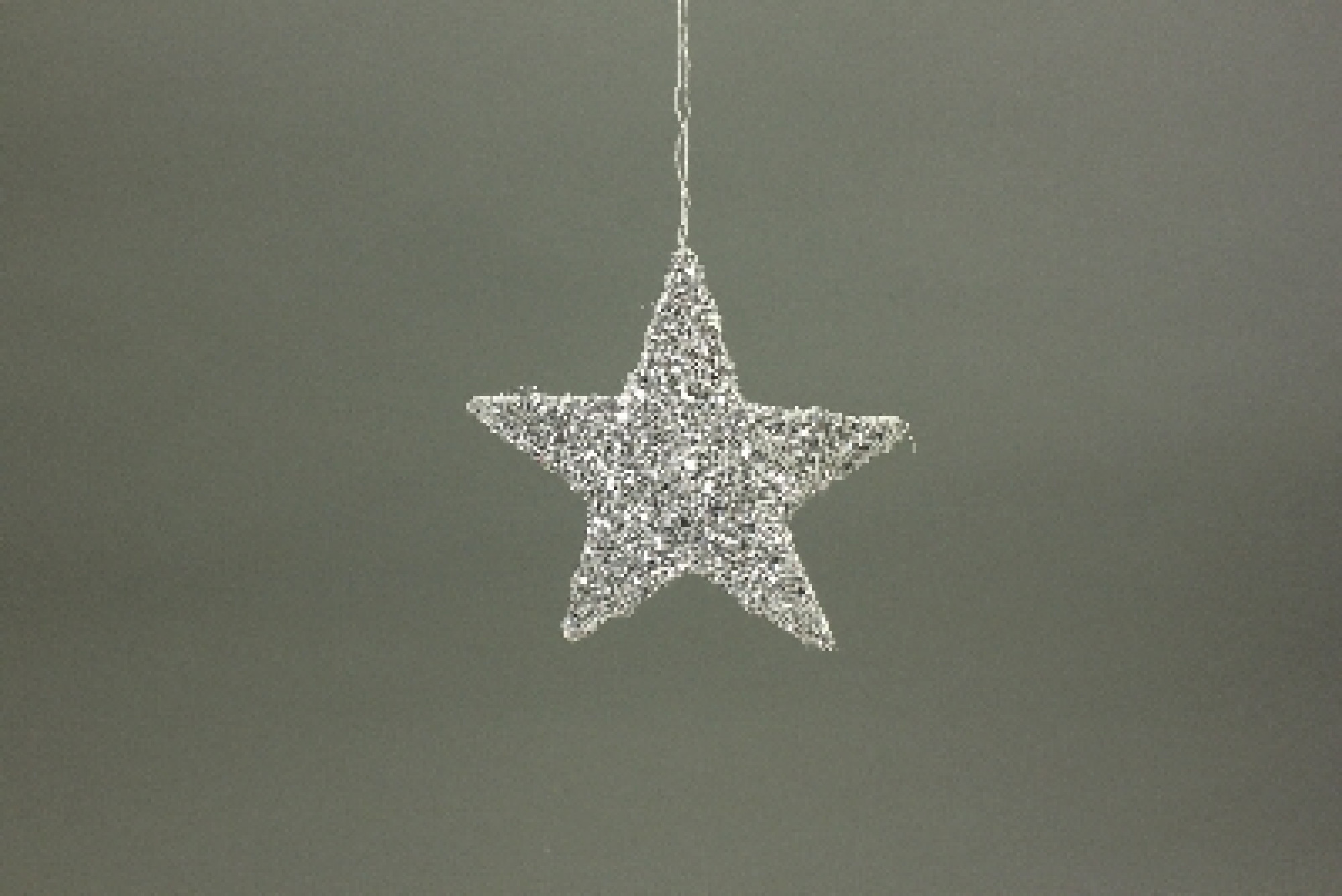 Sisalstern Glimmer silber Weihnachtsdeko - 25 cm