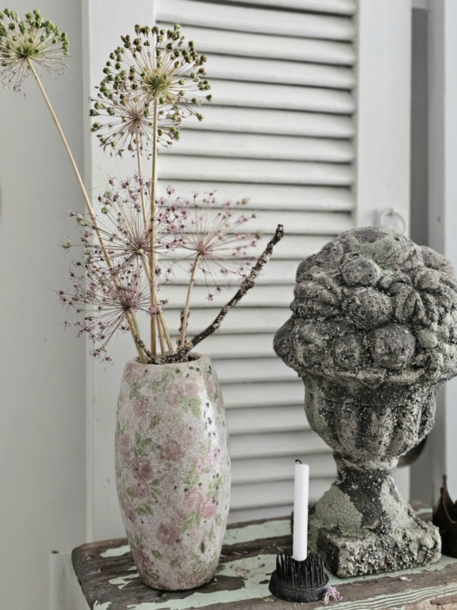 Blumen-Vase-Keramik-rose