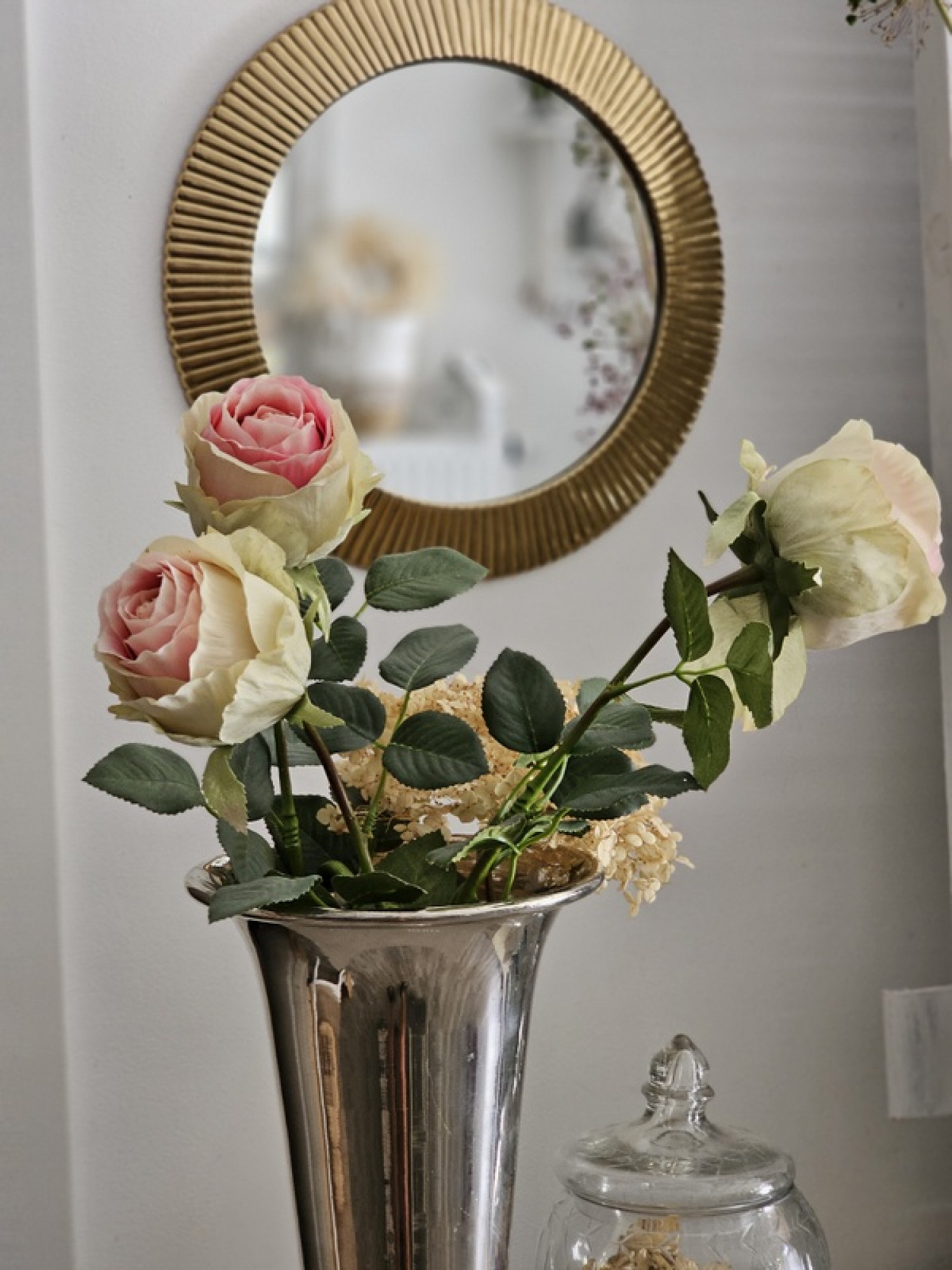 Vase Pokal ALU silber Blumenvase 40cm