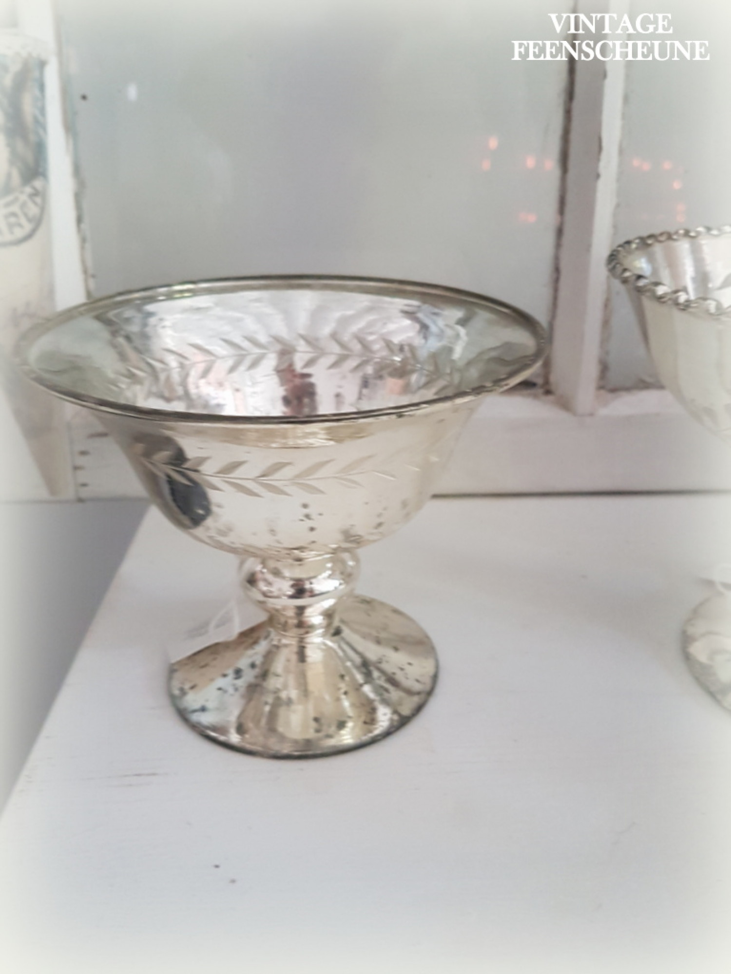 Bauernsilberschale Pokal silber antikfinish 16x12cm