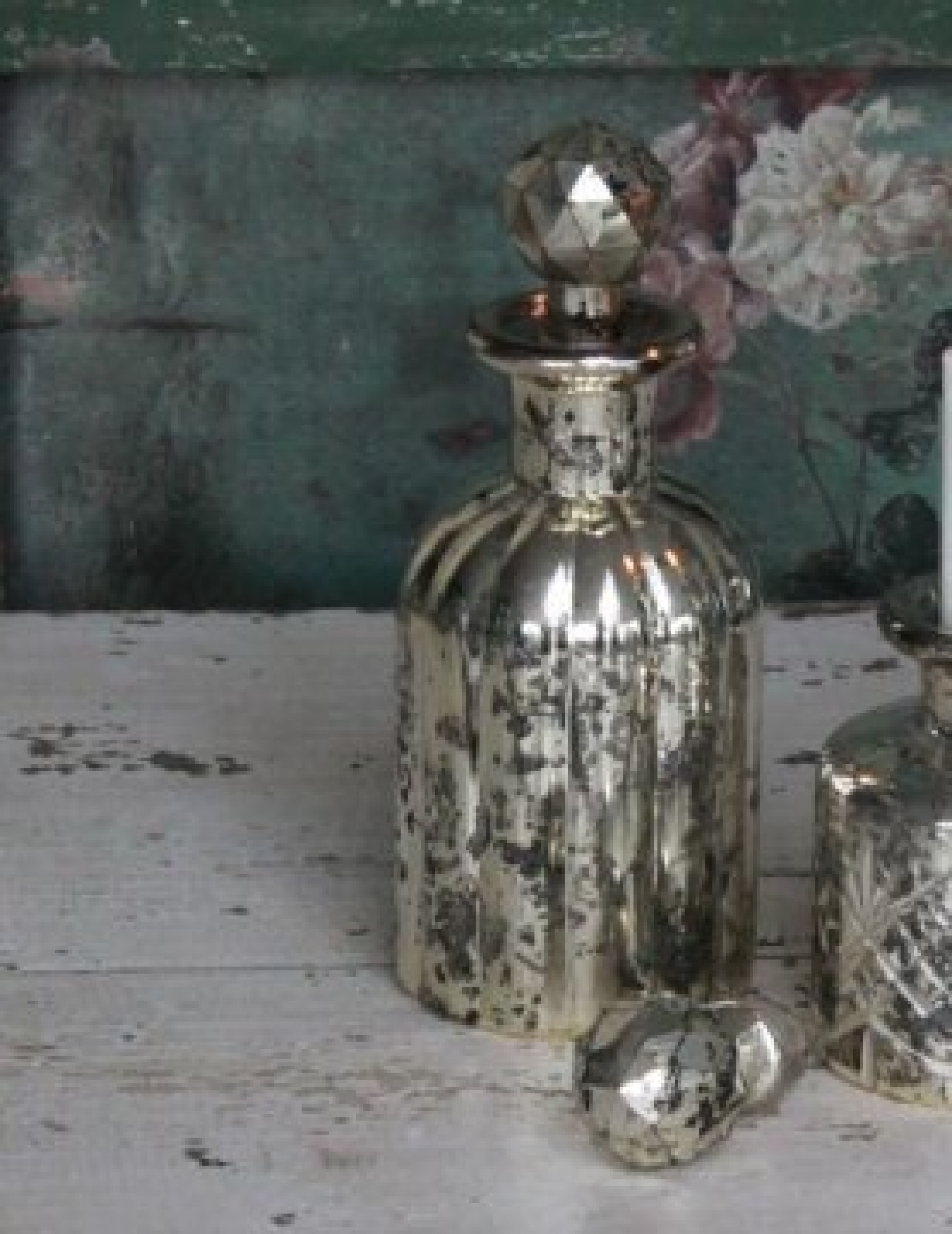 Flacon Glasflasche Karaffe Bauernsilber