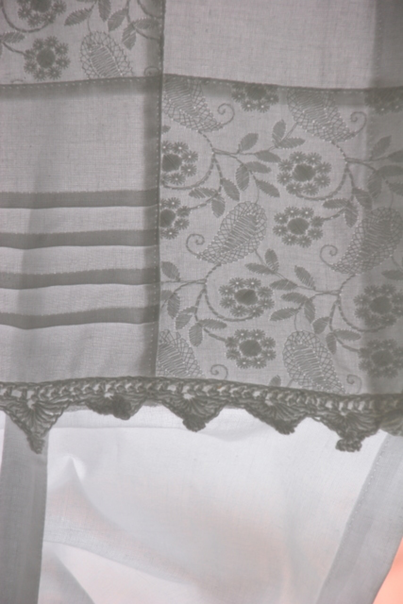 GARDINE Vorhang Rollgardine Baumwolle Vintage weiß 60x140 HANNAH