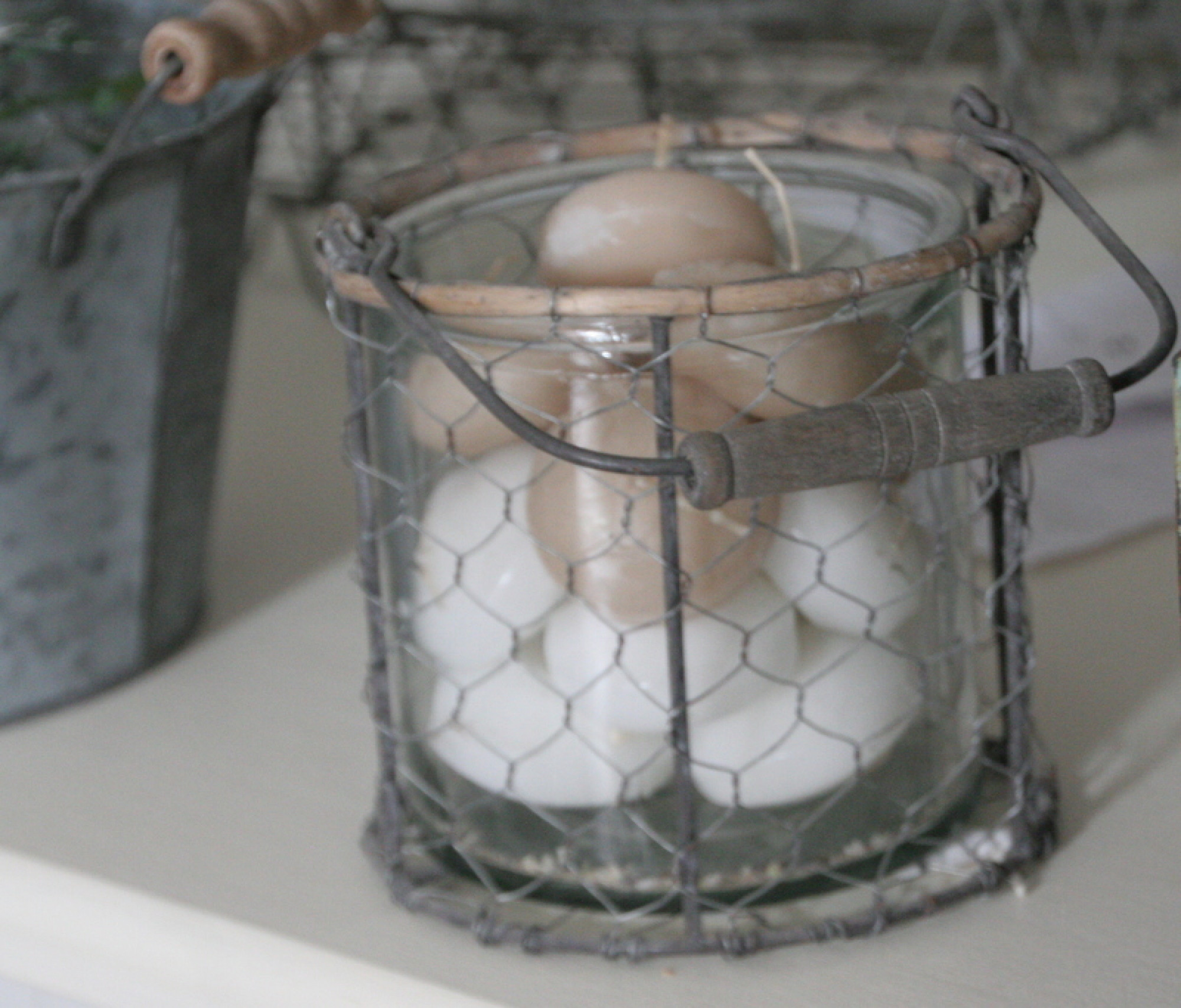 Vase Windlicht Fil de Fer Korb