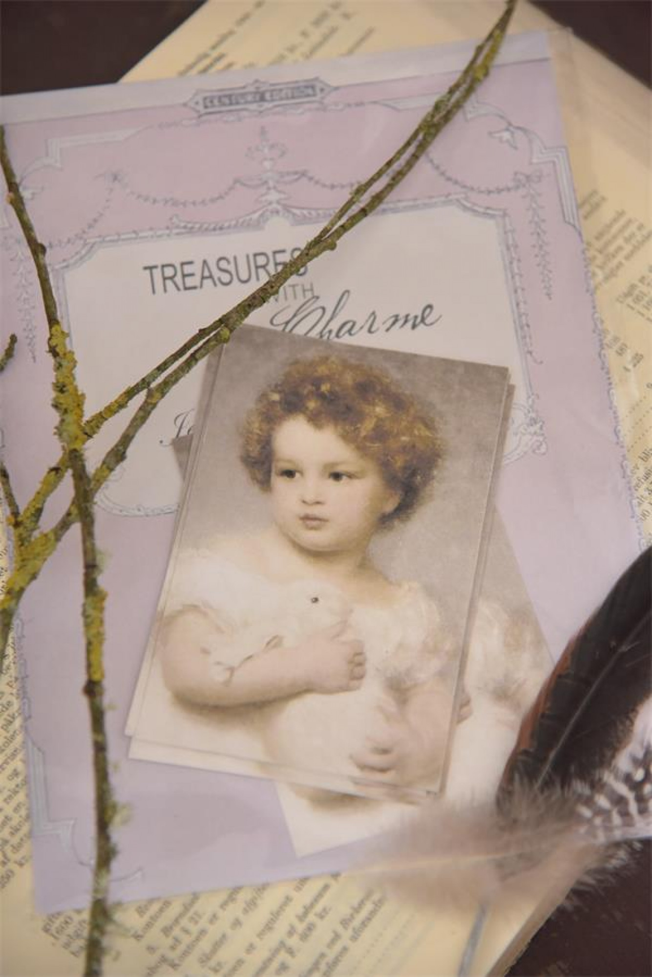 Karte Osterkärtchen Mädchen Lamm 8-Set