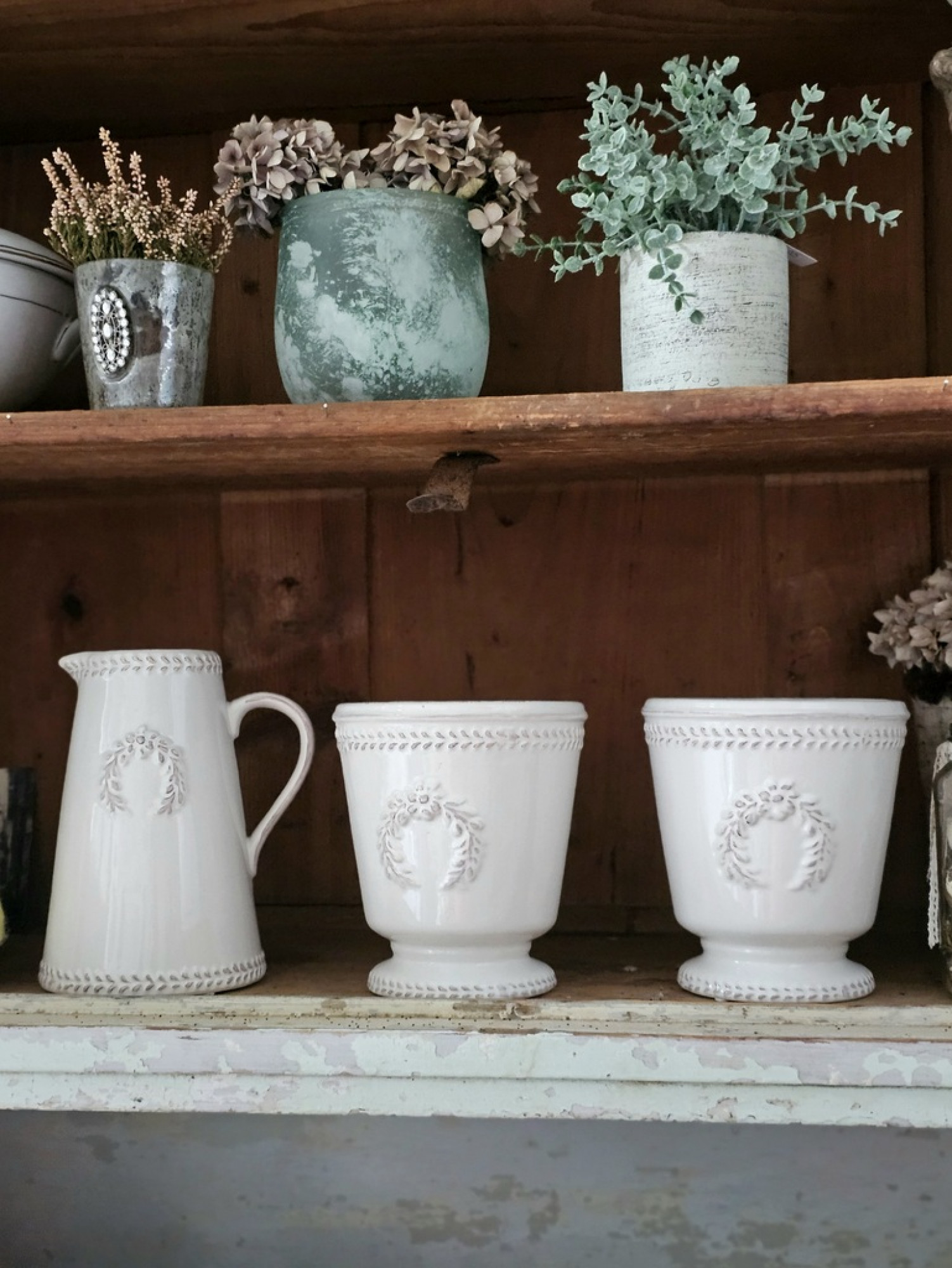 Krug Vase Lorbeerkranz antique-cream "S"