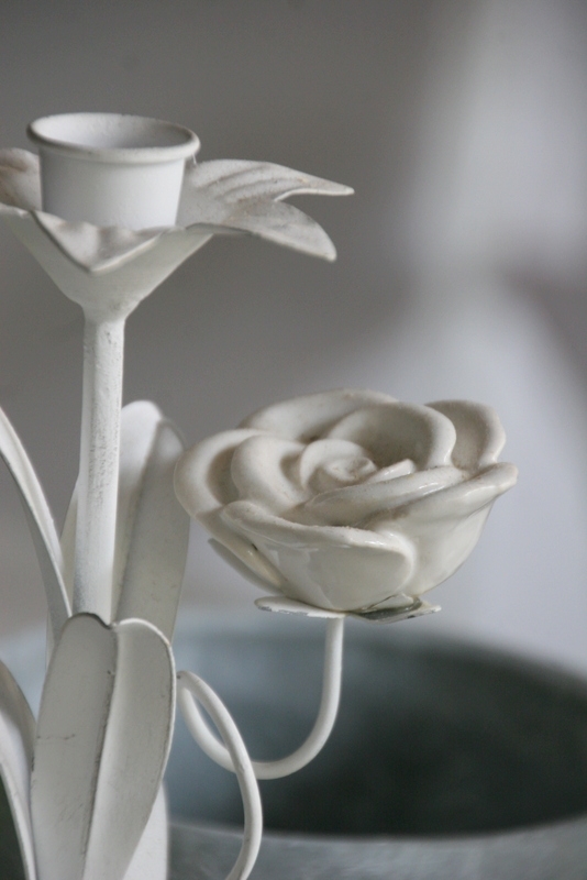 Kerzenständer white  Flower