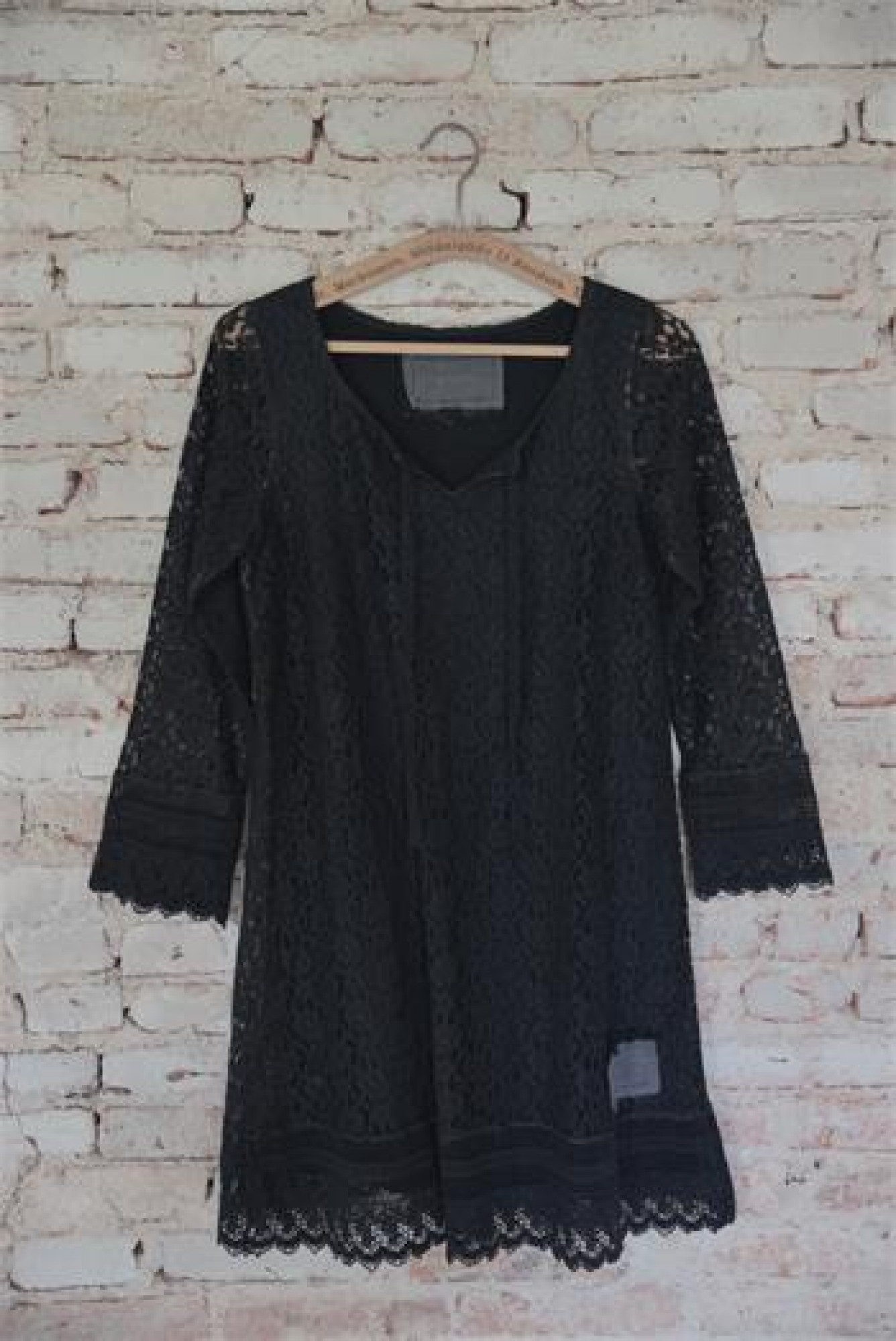 Kleid Vintage Baumwollspitze black