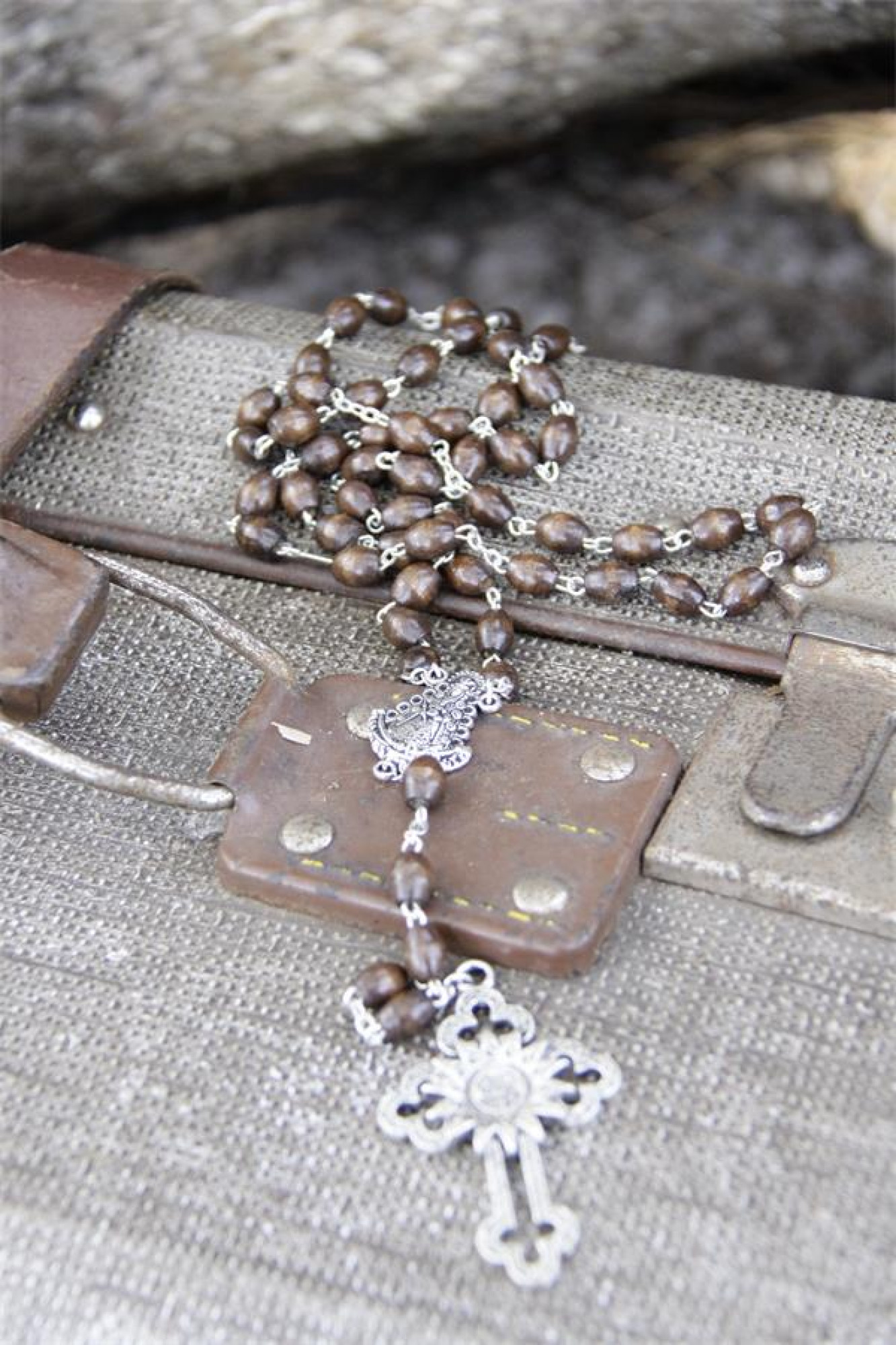 Halskette Perlenkette Vintage Deko Rosenkranz Perlenkett