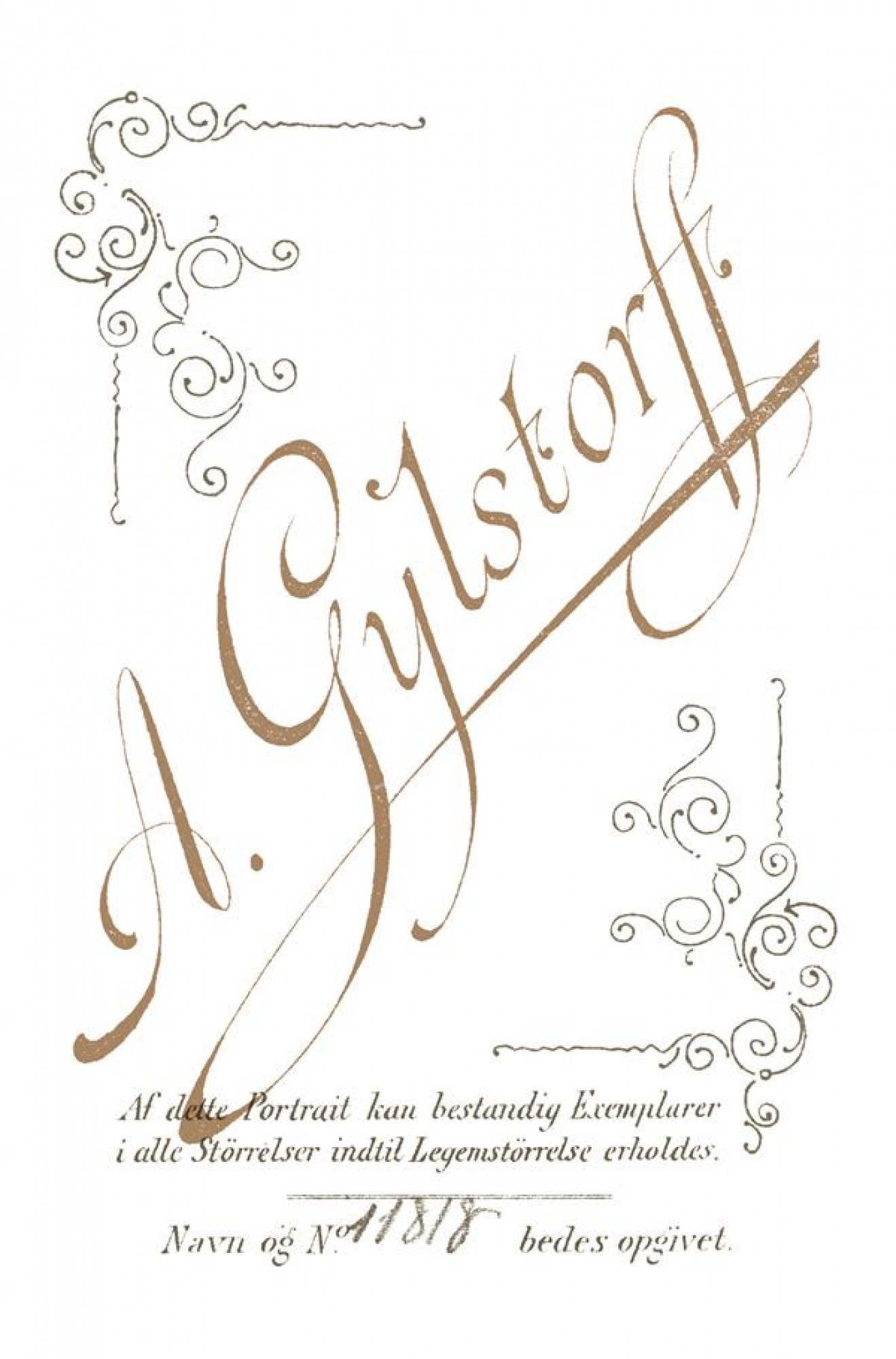 Stoffservietten Vintage Schriftzug A. Gylstorff