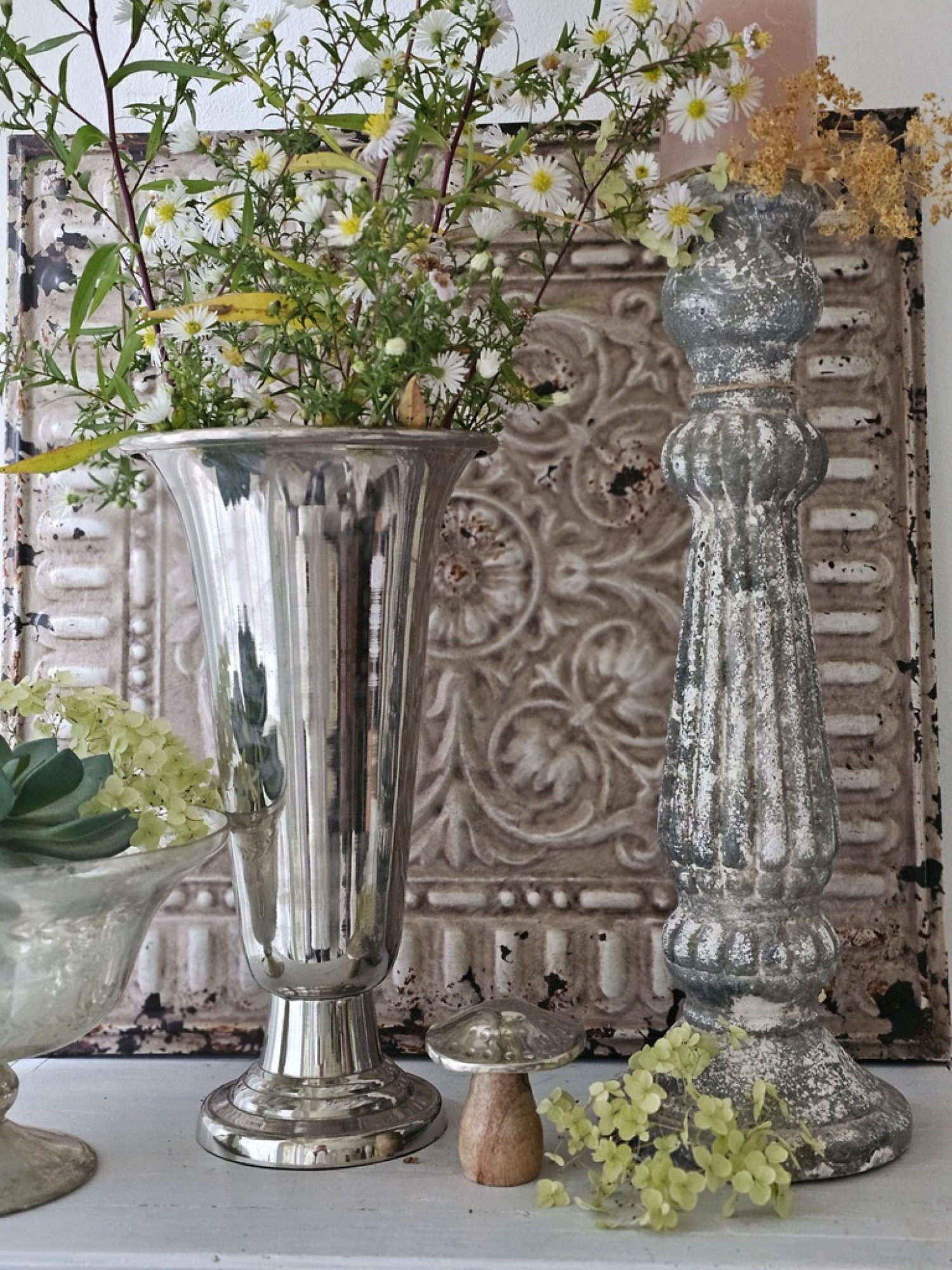 Vase ALU silber Blumenvase 31cm