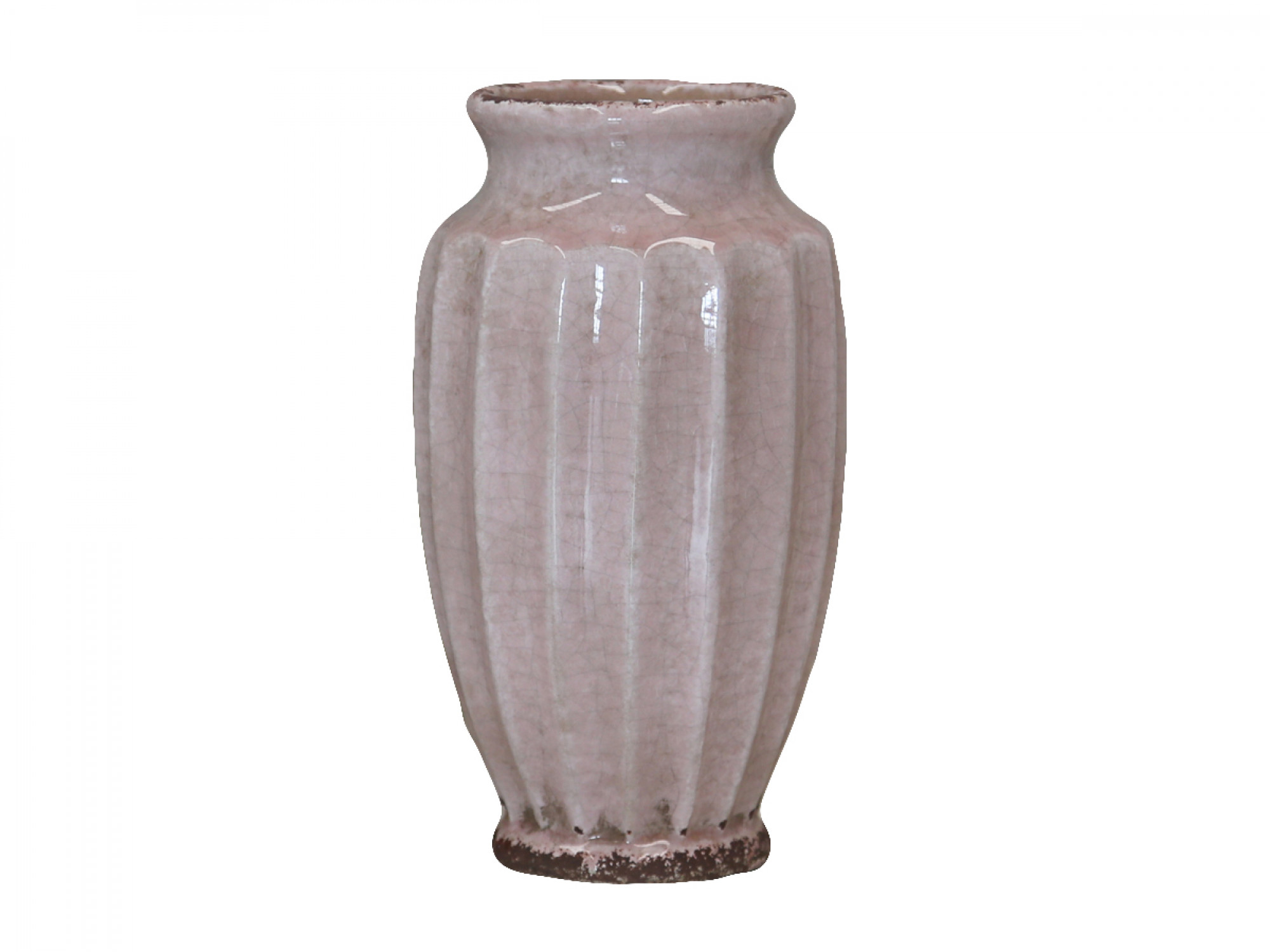 Vase Keramik antique powder-rose krakeliert