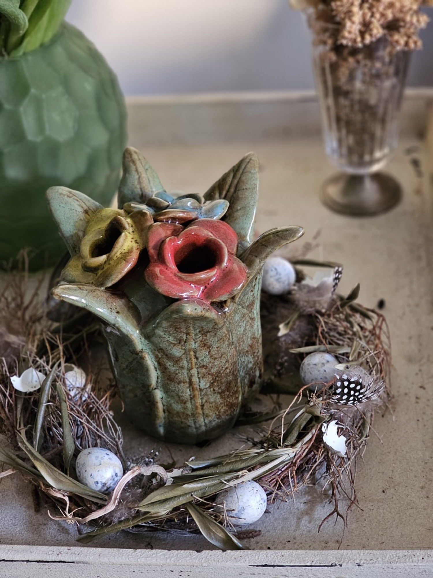 Tulpen Vase Keramik Lasur