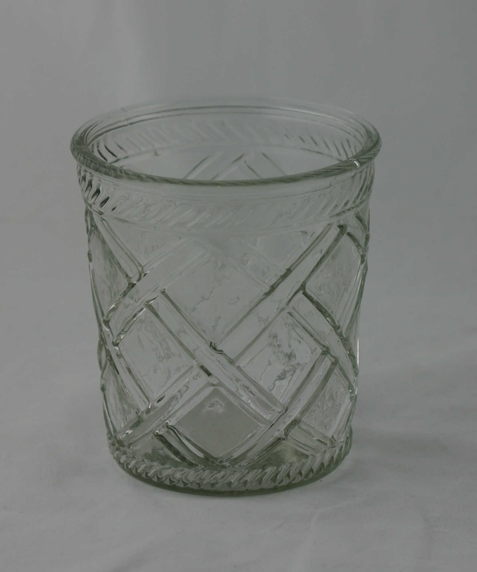Windlicht Übertopf Vase Glas klar Raute