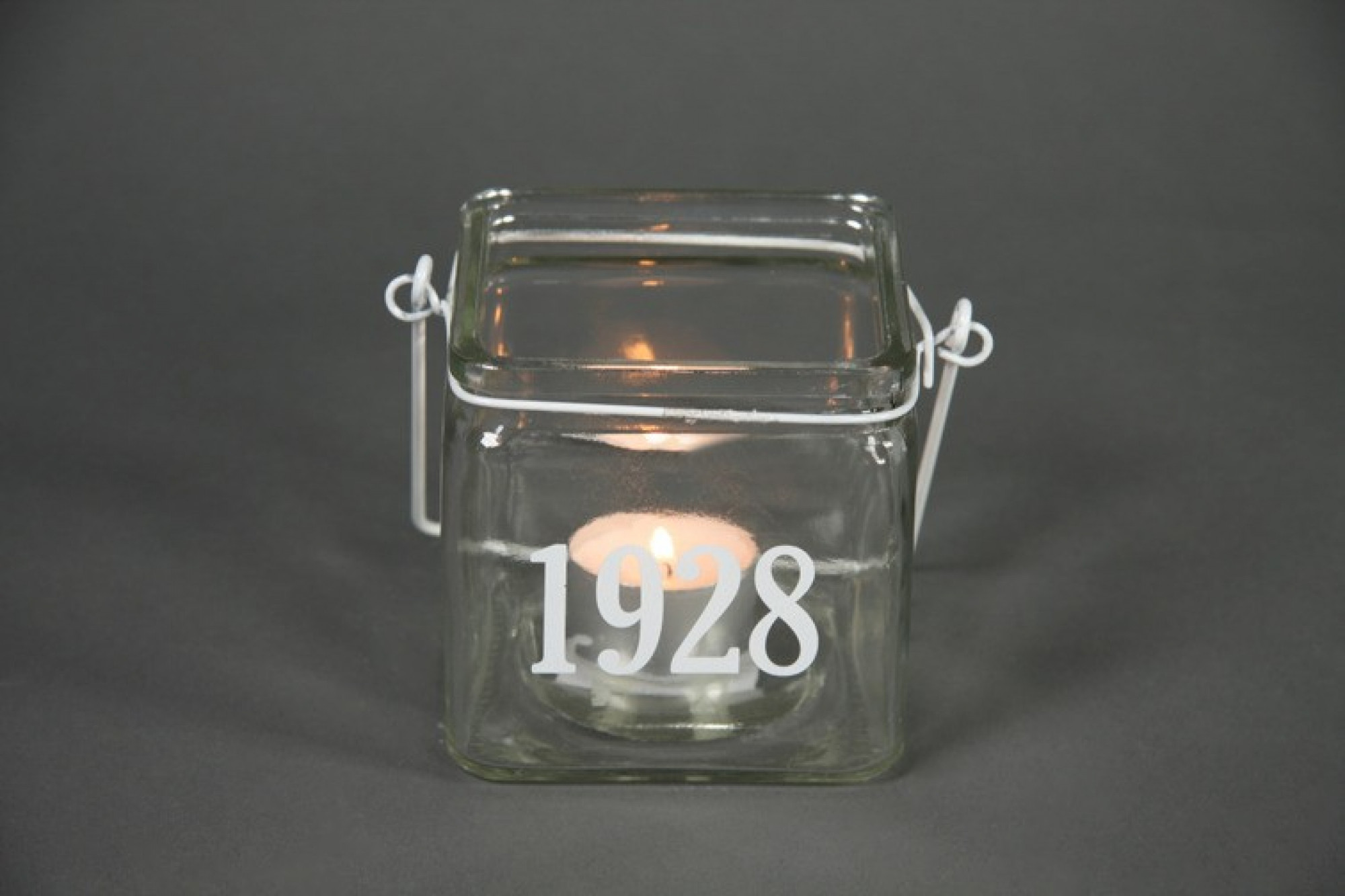Windlicht Glas Schriftzug 1928 Henkel