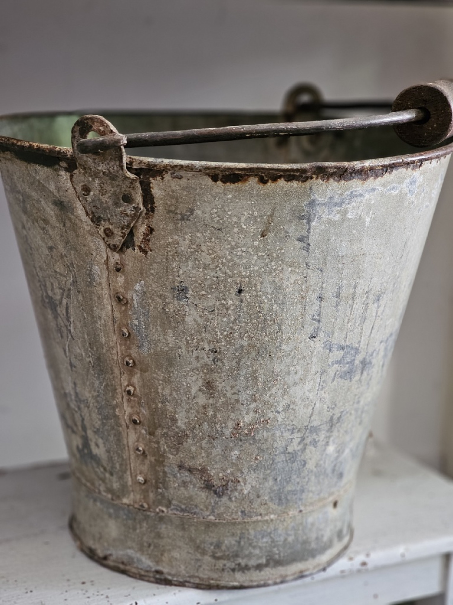 Vintage Zinkeimer Übertopf Gartendeko