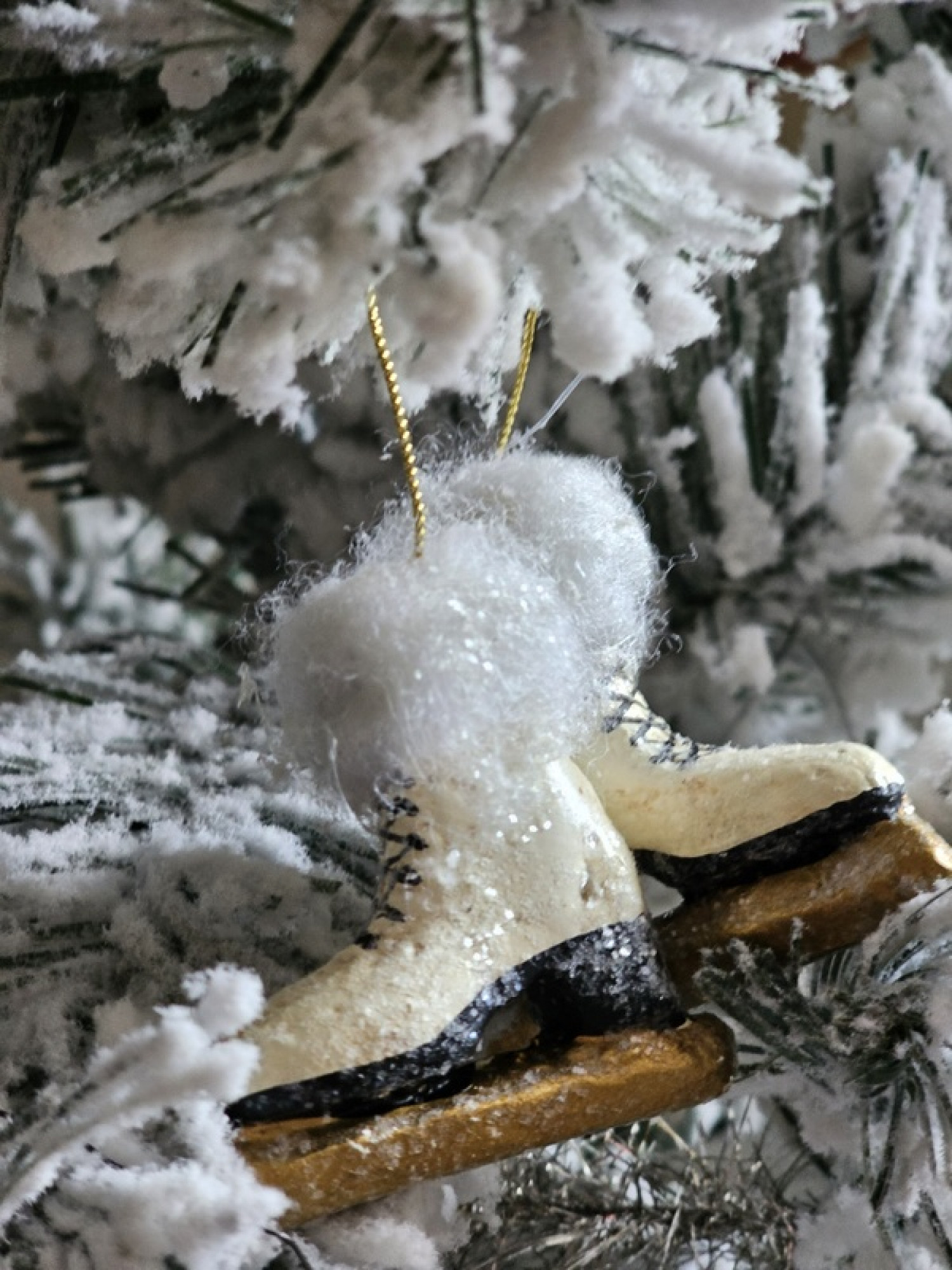Schlittschuhe Handarbeit Schneeglitzer