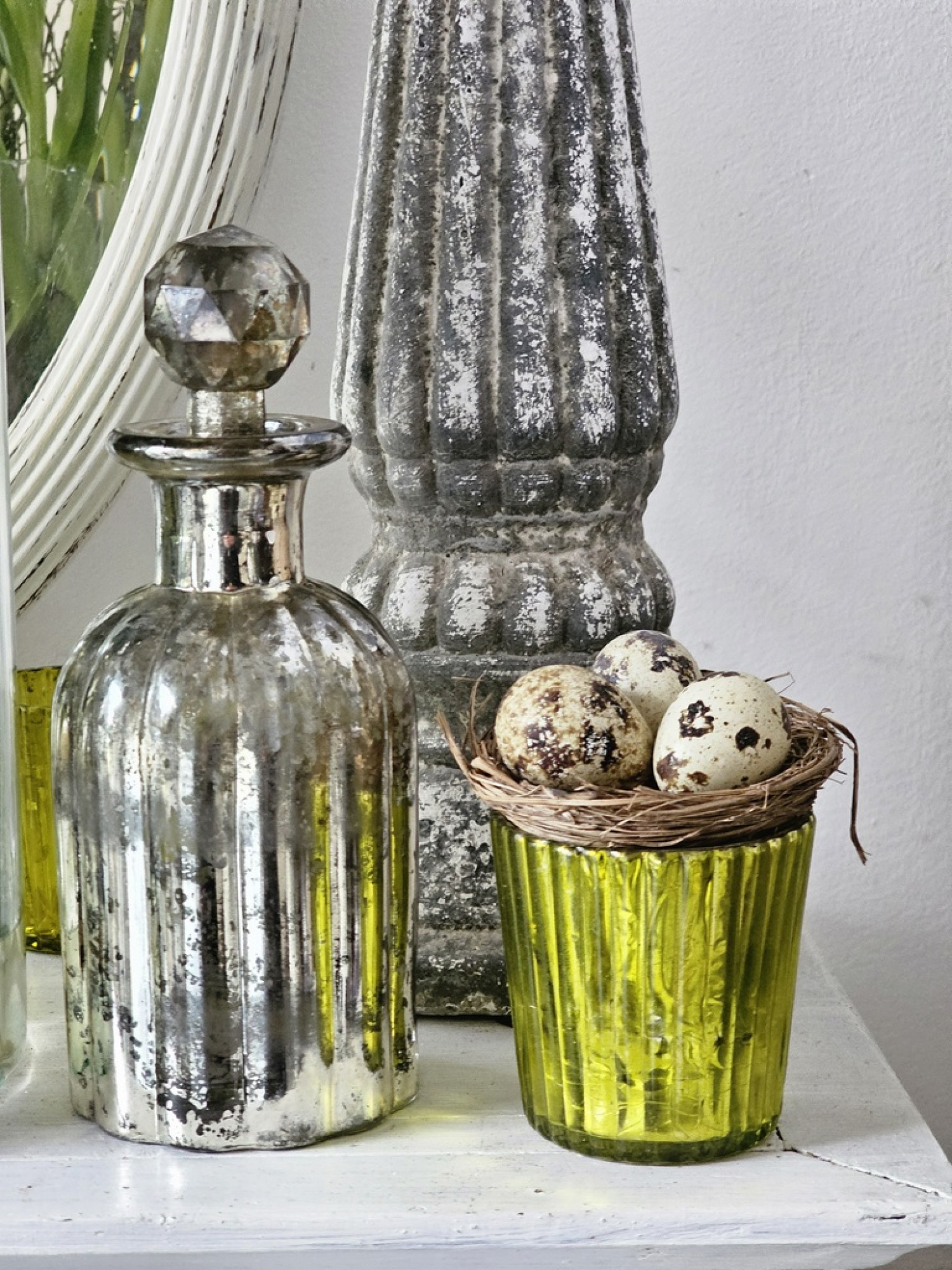 Flacon Glasflasche Karaffe Bauernsilber