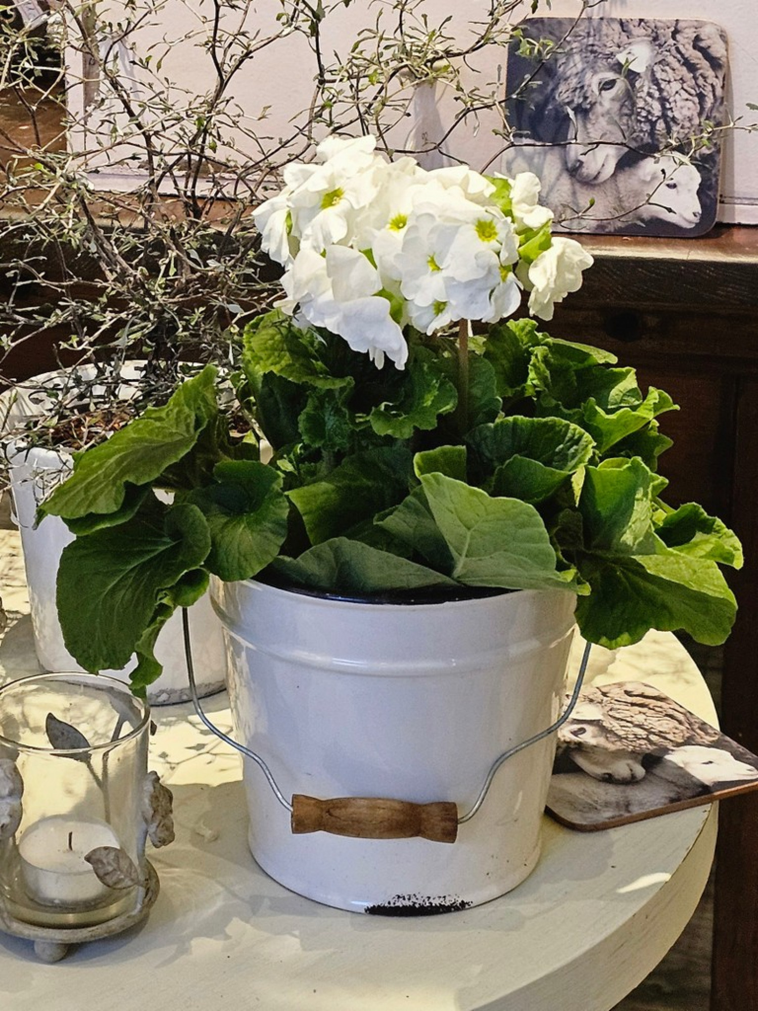 Übertopf Emaille-Look Keramik - L