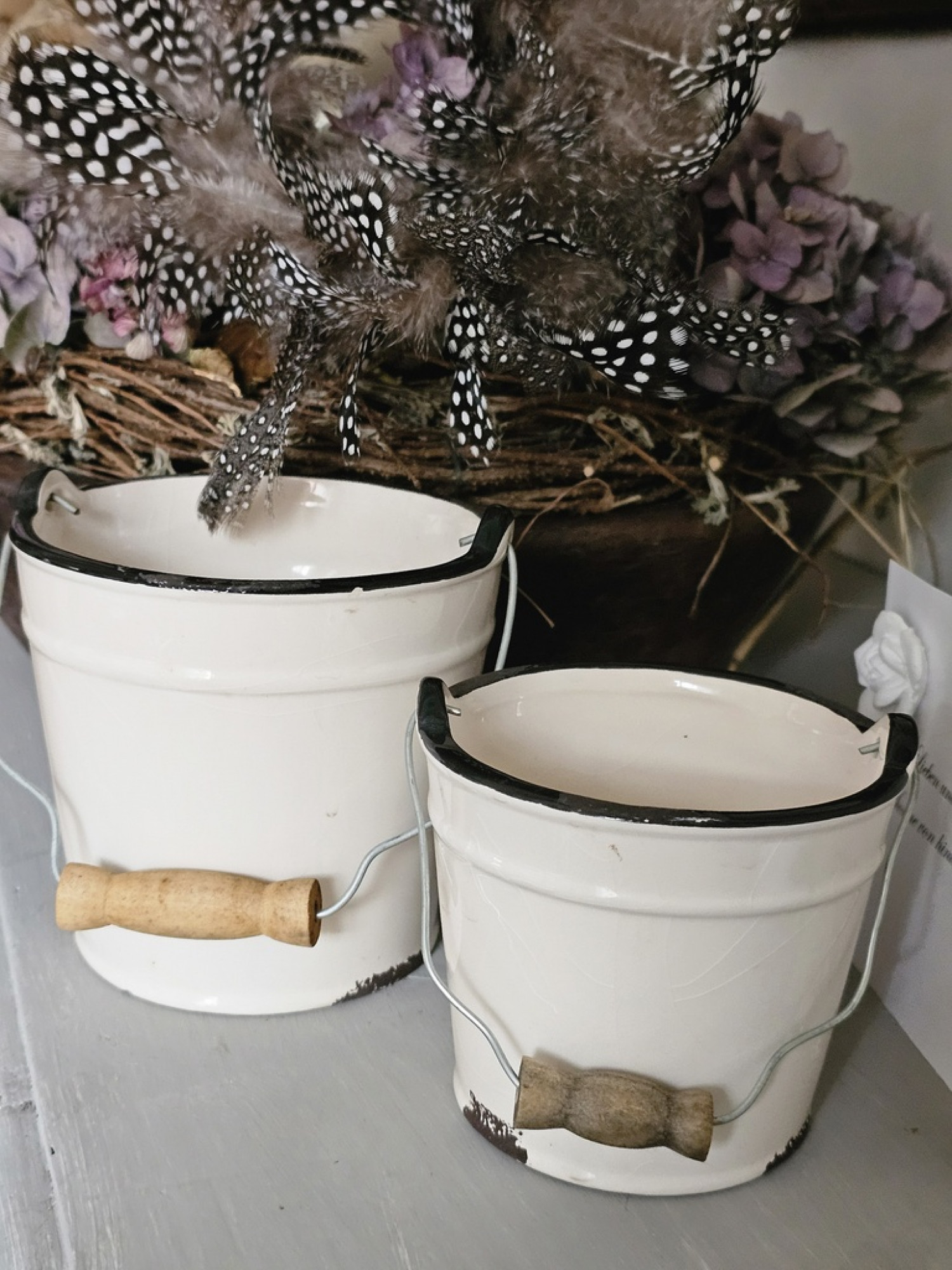 Übertopf Emaille-Look Keramik - S