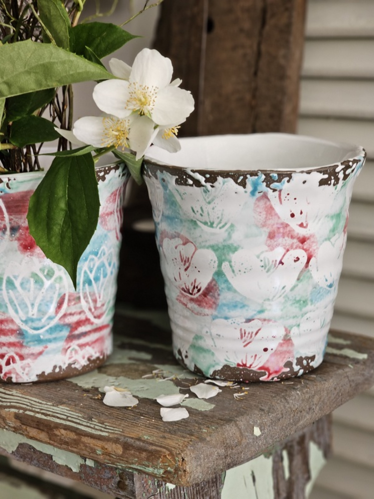 Blumentopf Übertopf Keramik Tulpen Blumen