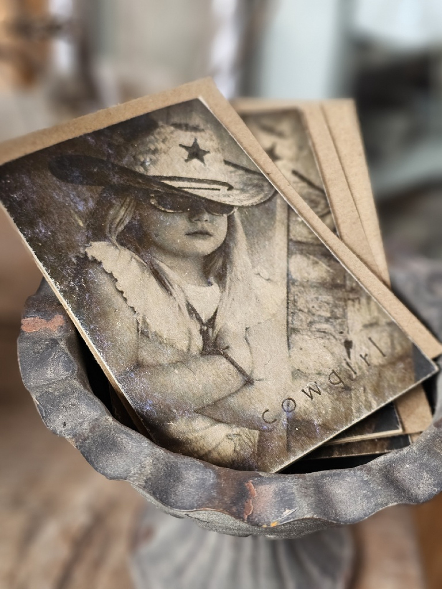 Karte Cowgirl mit Umschlag