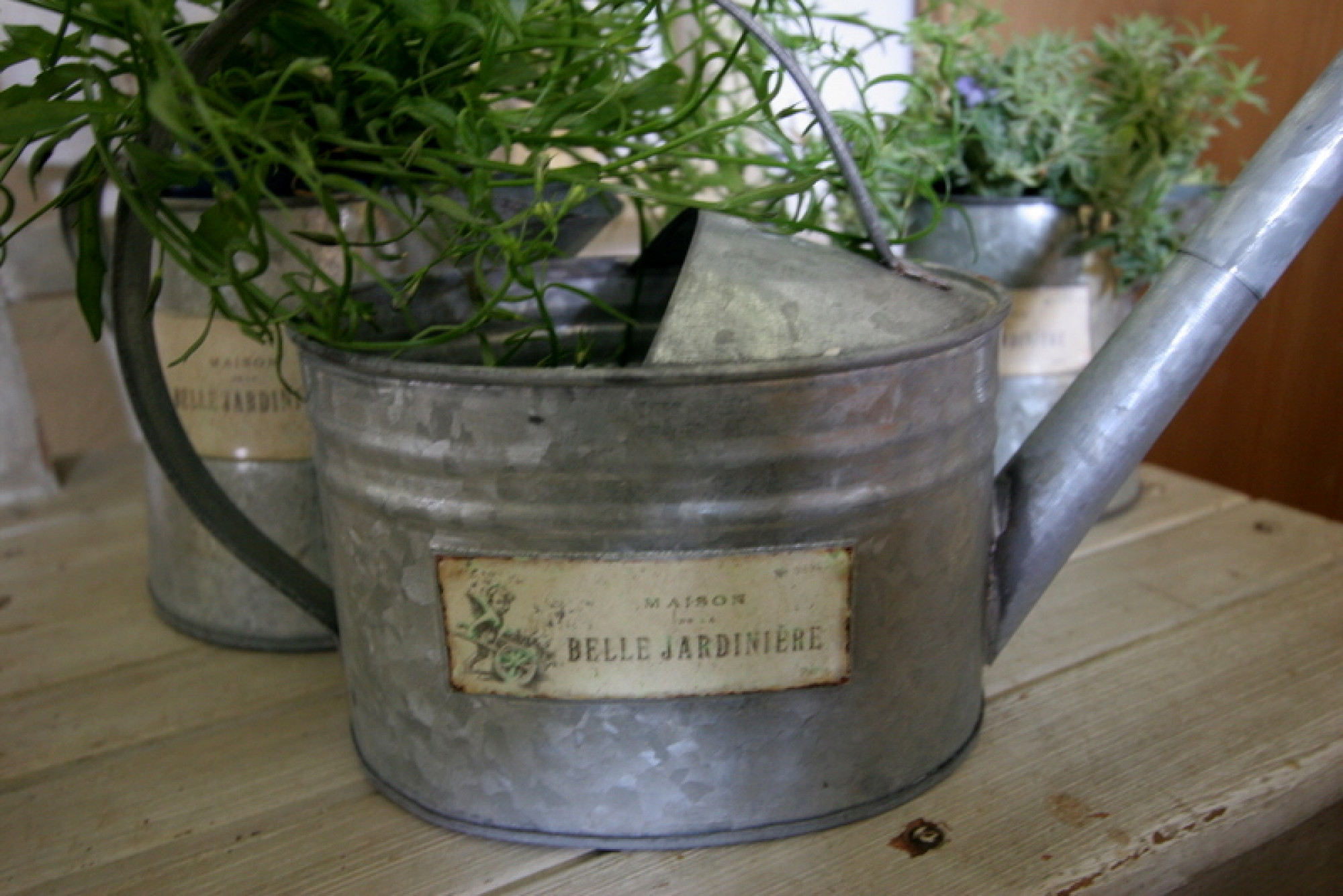 Gießkanne Deko Blumen Metall